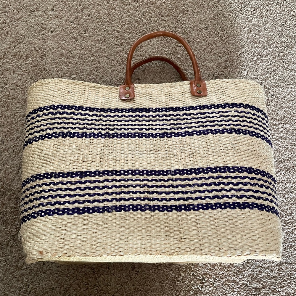 New! Mar Y Sol Striped Woven Tote